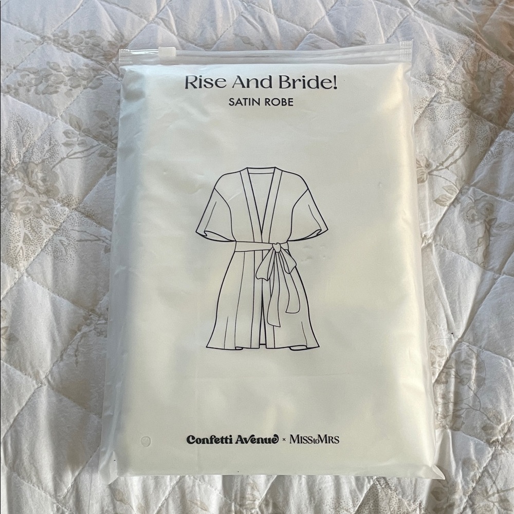 Unopened Rise and Bride Satin Robe